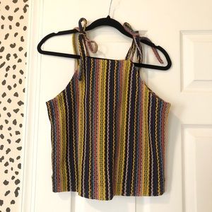 Madewell Embroidered tie strap tank size S